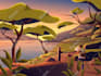 create city and nature landscape illustrations