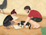 draw family and pet portrait illustration