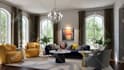 create living room interior photo realistic 3d cgi rendering