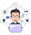 create a unique cartoon monoline illustration