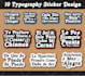 create typography sticker designs and custom sticker design