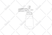 draw technical line drawing, blueprint,2d drawing, product sketch, line art