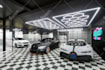 design and 3d render car showroom and waiting area