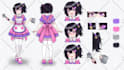 draw custom character sheet or reference sheet design in anime, furry style