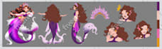 draw you or your character as a cartoon anime mermaid
