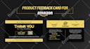 design amazon thank you card, product insert, package insert