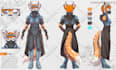 draw custom character sheet or reference sheet for your character, furry,fursona