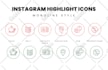 create monoline instagram highlight icons