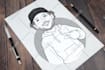 draw line art portrait from your photo into vector art