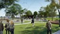 design your playground, community landscape park, public space with 3d rendering