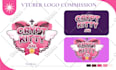 design twitch, vtuber logo, anime kawaii, gaming , cute for streamer