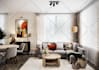 interior design living room, dining room, home decorator, 3d renders, shop list
