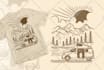 create custom monoline tshirt and logo designs