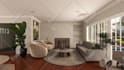 do home decorating plan with 3d model, render for bedroom, living room, kitchen