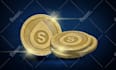 design coin logo, bitcoin, metallic crypto company tokens