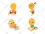 do cute brand mascot vector character 2d flat illustration