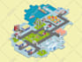 draw a vector or isometric map illustration
