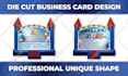 do creative die cut business card design for you