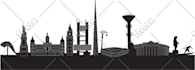 draw landscape silhouette city skyline city silhouette