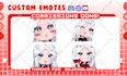 draw custom twitch emotes, chibi emotes, animated emotes, vtuber emotes for you
