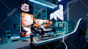 design and 3d render your room for gaming, streaming