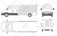 draw 2d vehicle template, blueprint, detailed vector drawing