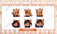 draw custom twitch emotes, chibi emotes, animated emotes, vtuber emotes for you