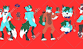 draw furry ref sheet, fursona reference sheet, anthro oc, protogen furry art