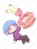 draw cute anime chibi couple illustration for pfp or oc