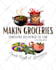 create designs for aprons, kitchen clothes, and cutting board stickers
