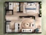 create a modern colored floor plan with furniture layout