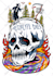draw a skull, skeleton theme illustration for your branding