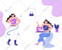 create flat unique vector illustrations for app, web, brand