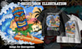 do graphic t shirt design in cartoon illustration for clothing