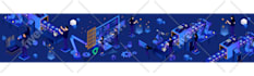 design a colorful flat and isometric illustration