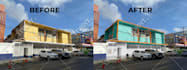 realistically change house, stucco, cabinet, door, trim, wall color in photoshop