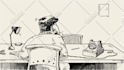 create line drawing and sketches with pen and ink