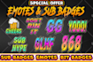 design twitch emotes, twitch badges, twitch sub badges