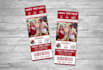 design a ticket style invite with a matching thank you tag