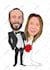 draw caricature couple and wedding  themed