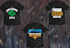 make bulk 3 custom t shirt designs for merch by amazon