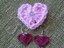 crochet dainty HEART Earrings