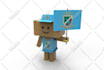 create this 3d cardboard character with your brand