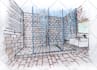 hand draw interior design concept illustration