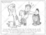 create a customer targeted cartoon for your company newsletter in black and white