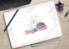 design cartoon or retro logo