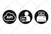 design black and white monochrome flat icon
