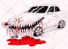 draw a black and white horror illustration