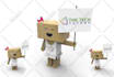 create this 3d cardboard character with your brand