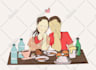 create unusual couple illustration in my style